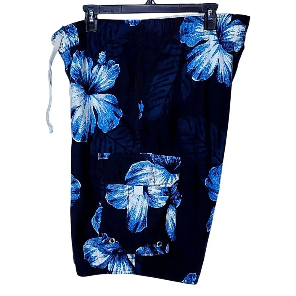 Abercrombie & Fitch Mens‎ Blue Hibiscus Floral Board Shorts Navy Size Large L